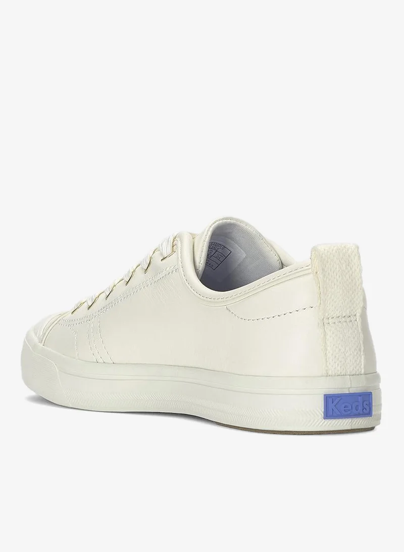 Keds Egret/Gold Keds Women's Cruise Lace Up Leather Casual Sneaker Beige for Women | Best Price UAE